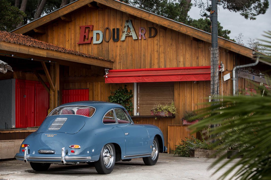 Voiture Porsche 356 A Coupe Aquamarine Cuir Rouge