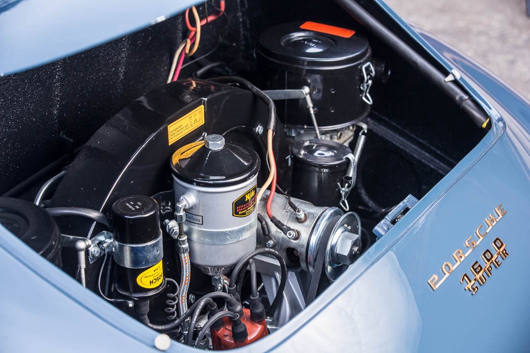 Voiture Porsche 356 A Coupe Aquamarine Cuir Rouge