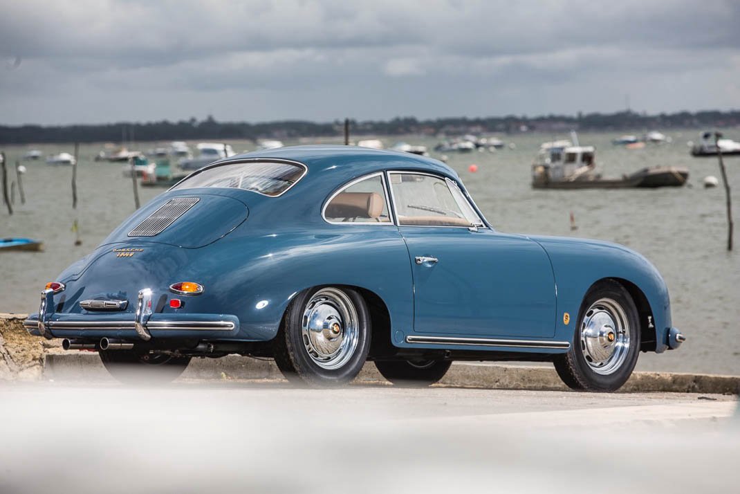 Voiture Porsche 356 At2 Coupé Aqua Marine Cuir Beige