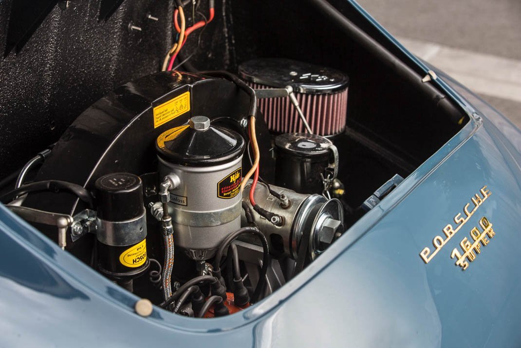 Voiture Porsche 356 At2 Coupé Aqua Marine Cuir Beige