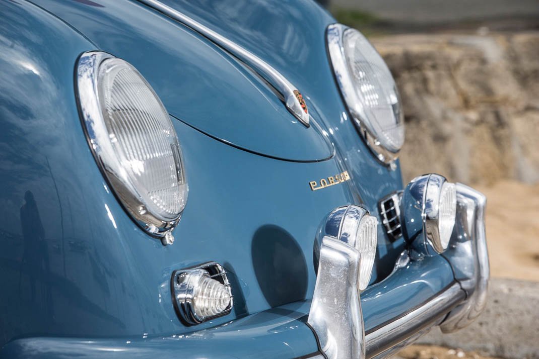 Voiture Porsche 356 At2 Coupé Aqua Marine Cuir Beige