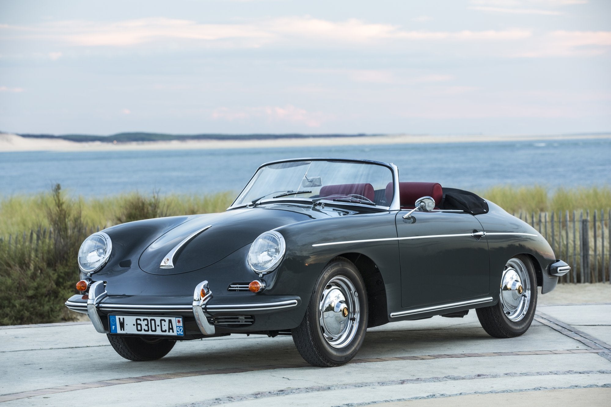 Voiture Porsche 356 BT5 Roadster Gris Ardoise Cuir Rouge