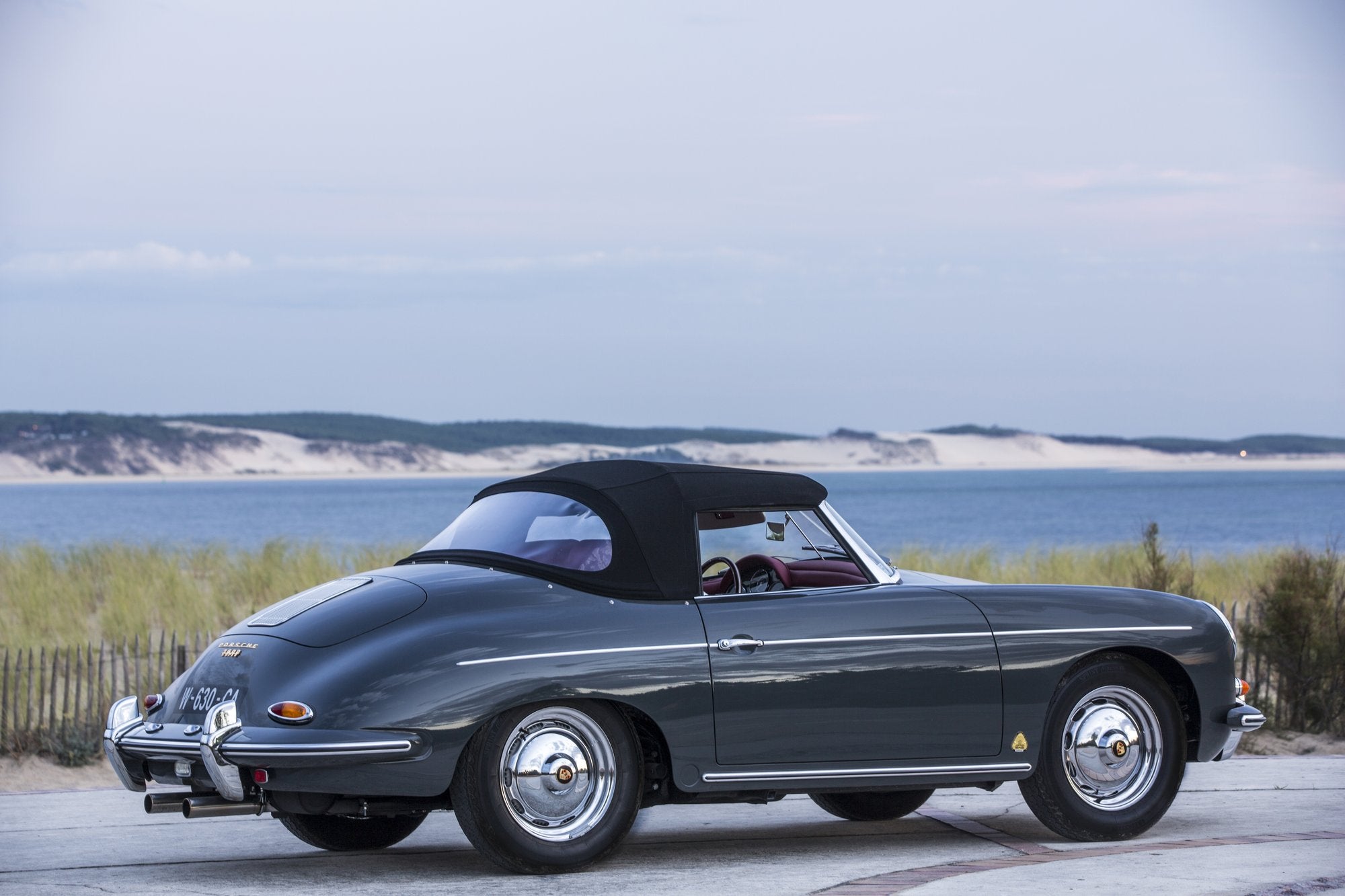 Voiture Porsche 356 BT5 Roadster Gris Ardoise Cuir Rouge