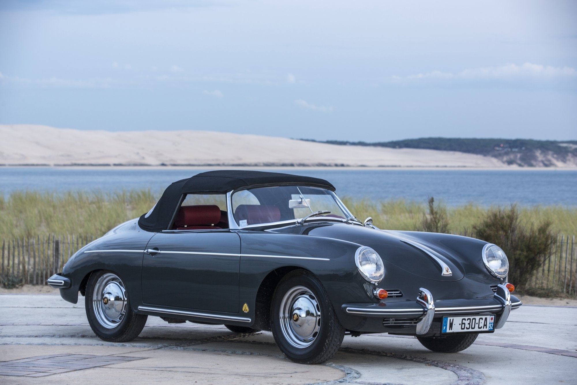 Voiture Porsche 356 BT5 Roadster Gris Ardoise Cuir Rouge