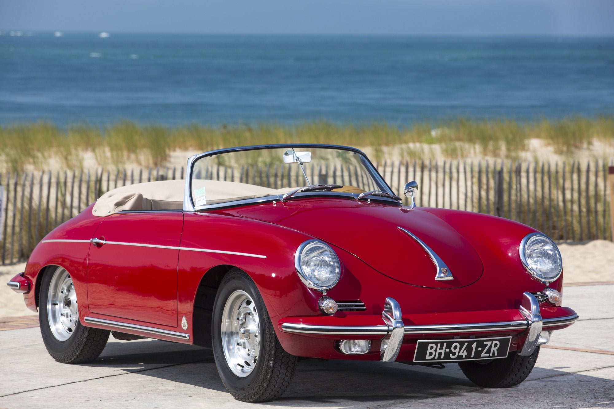 Voiture Porsche 356 BT5 Roadster Super 90 Rouge Cuir Beige