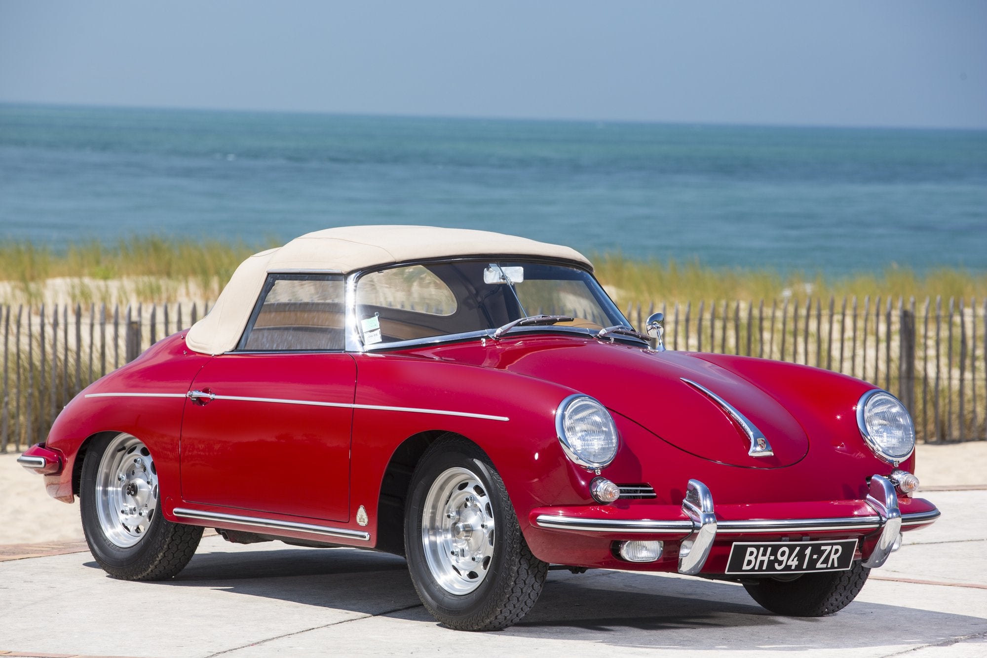 Voiture Porsche 356 BT5 Roadster Super 90 Rouge Cuir Beige