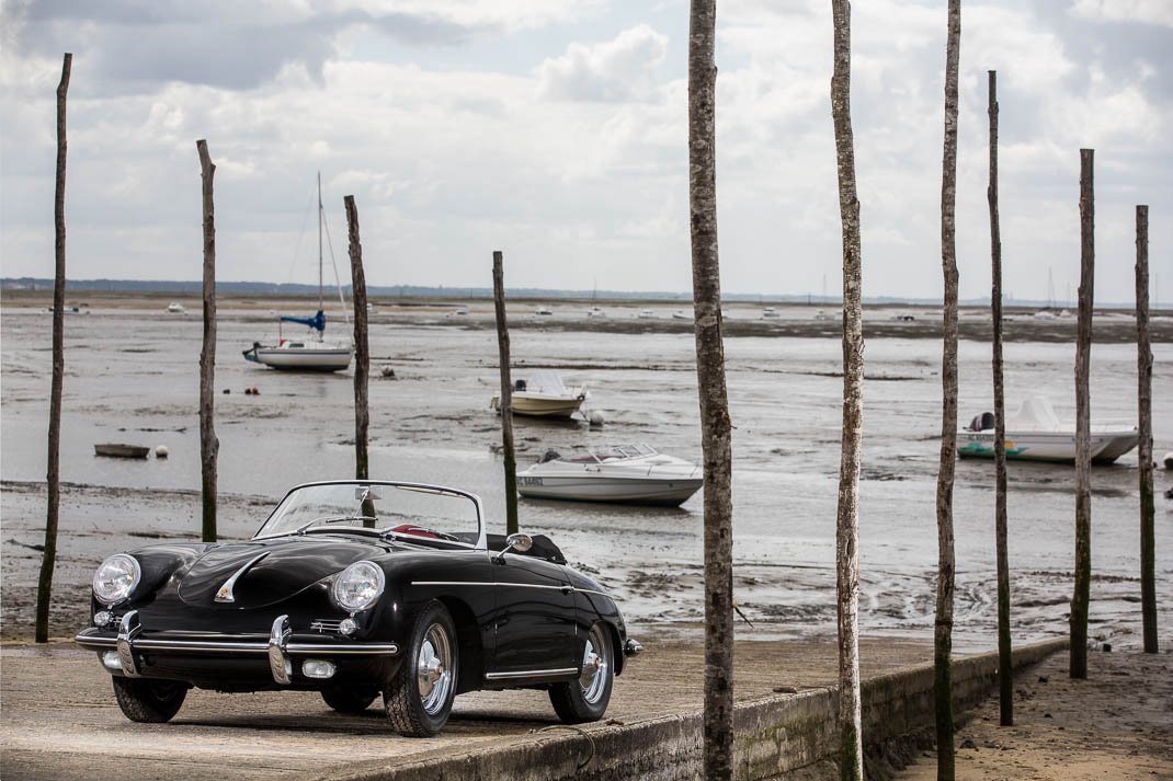 Voiture Porsche 356 BT5 Roadster Noir Cuir Rouge