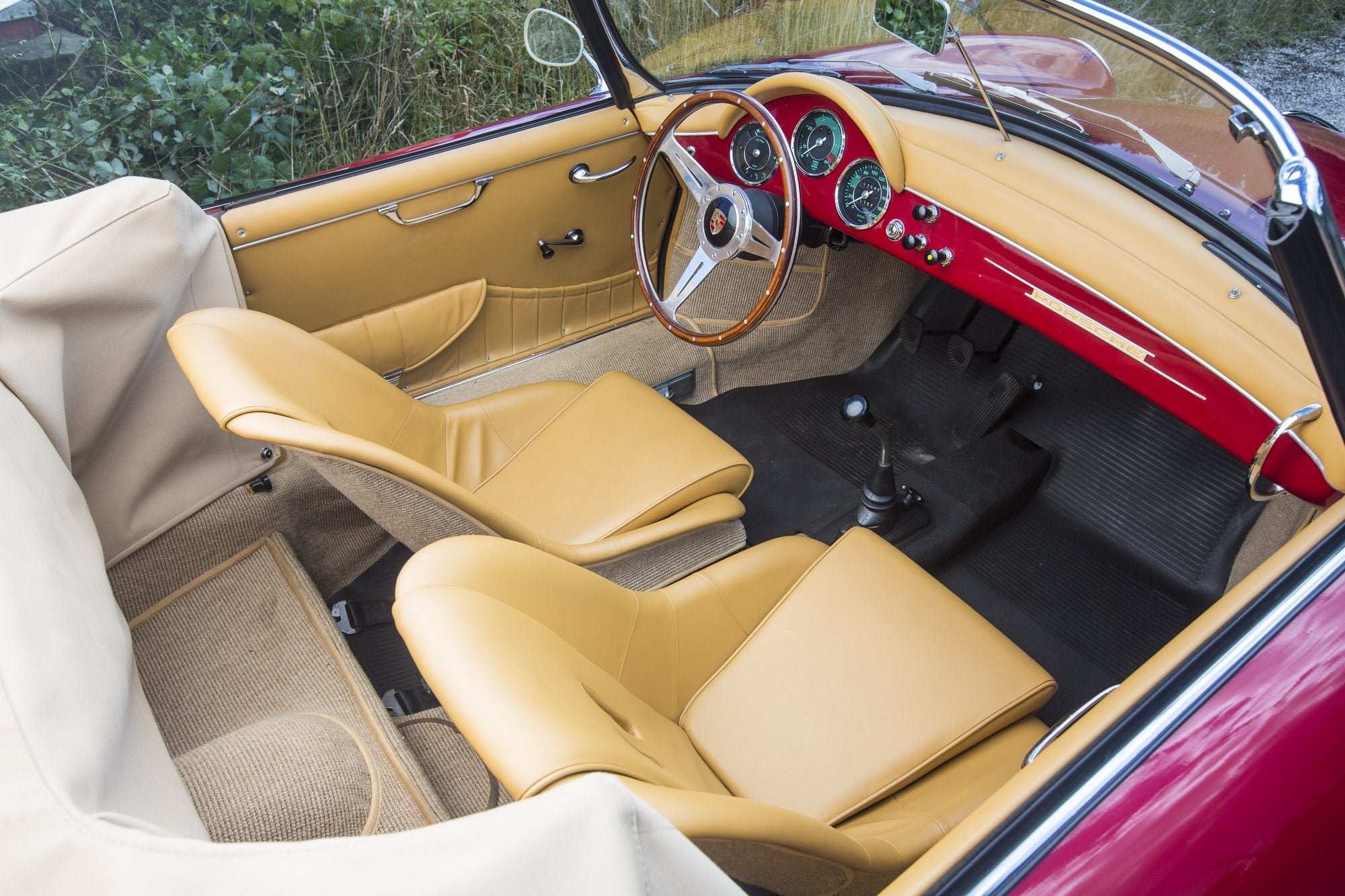 Voiture Porsche 356 BT5 Roadster Super 90 Rouge Cuir Beige