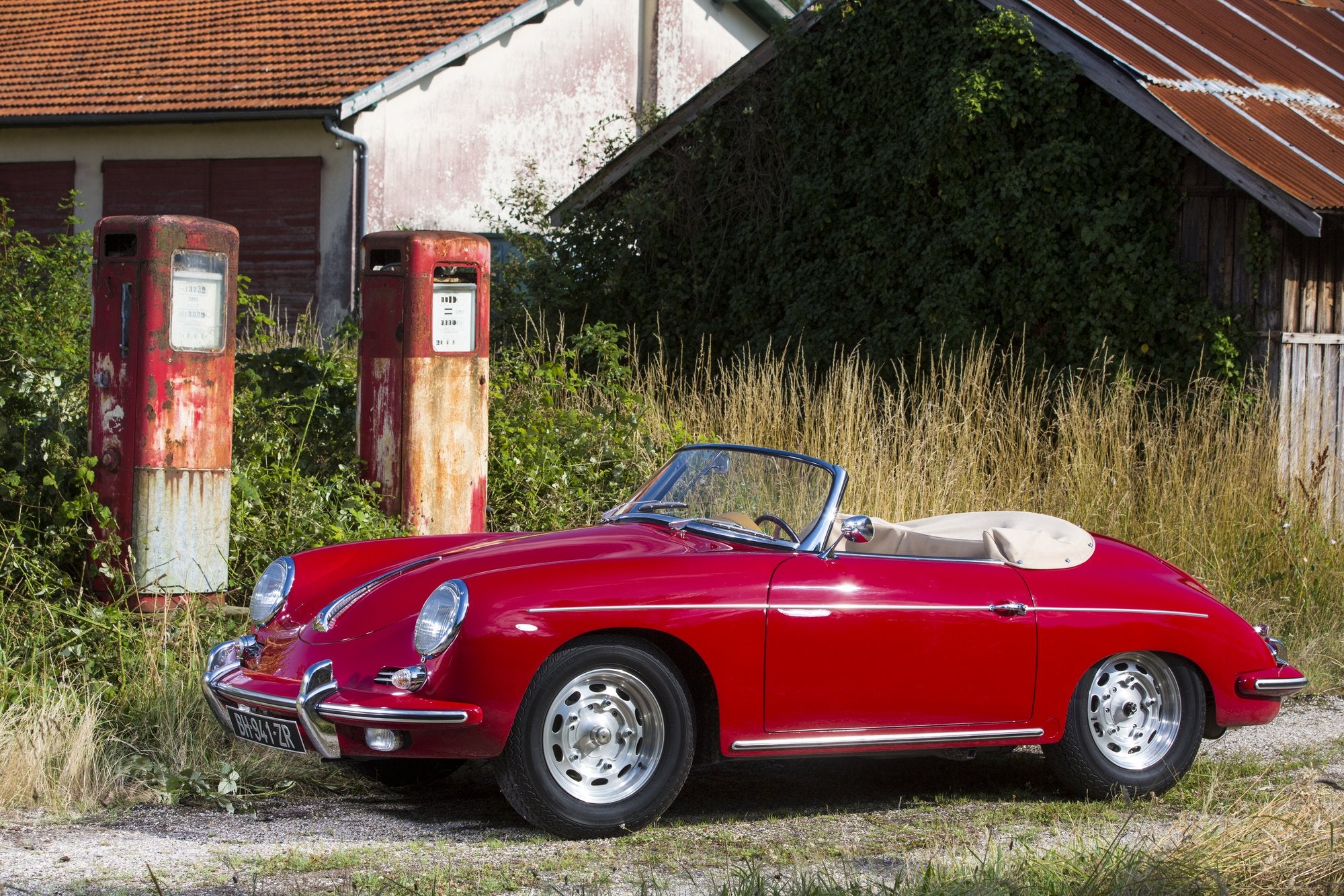 Voiture Porsche 356 BT5 Roadster Super 90 Rouge Cuir Beige