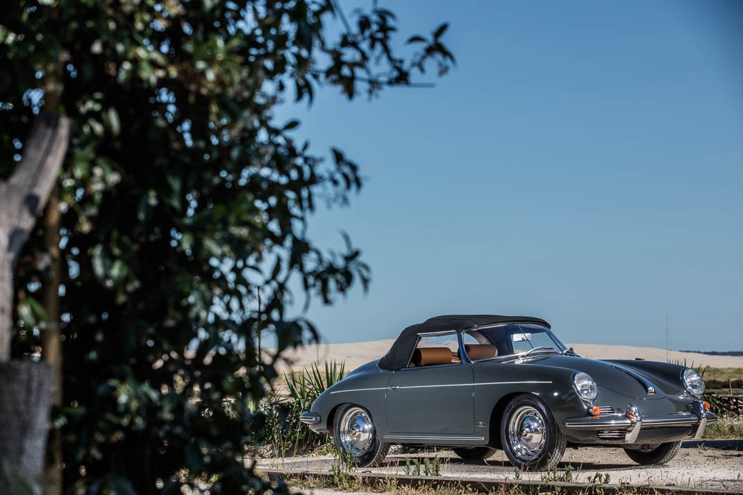 Voiture Porsche 356 BT5 Roadster Super 90 Gris Slate Grey Cuir Beige Cabane