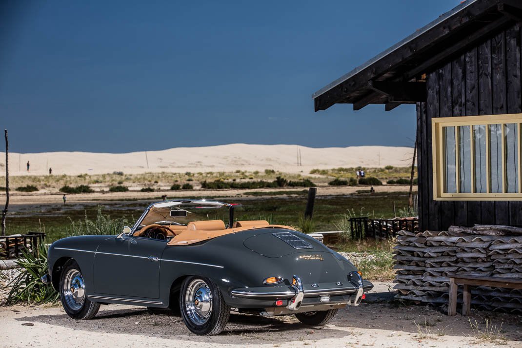 Voiture Porsche 356 BT5 Roadster Super 90 Gris Slate Grey Cuir Beige Cabane