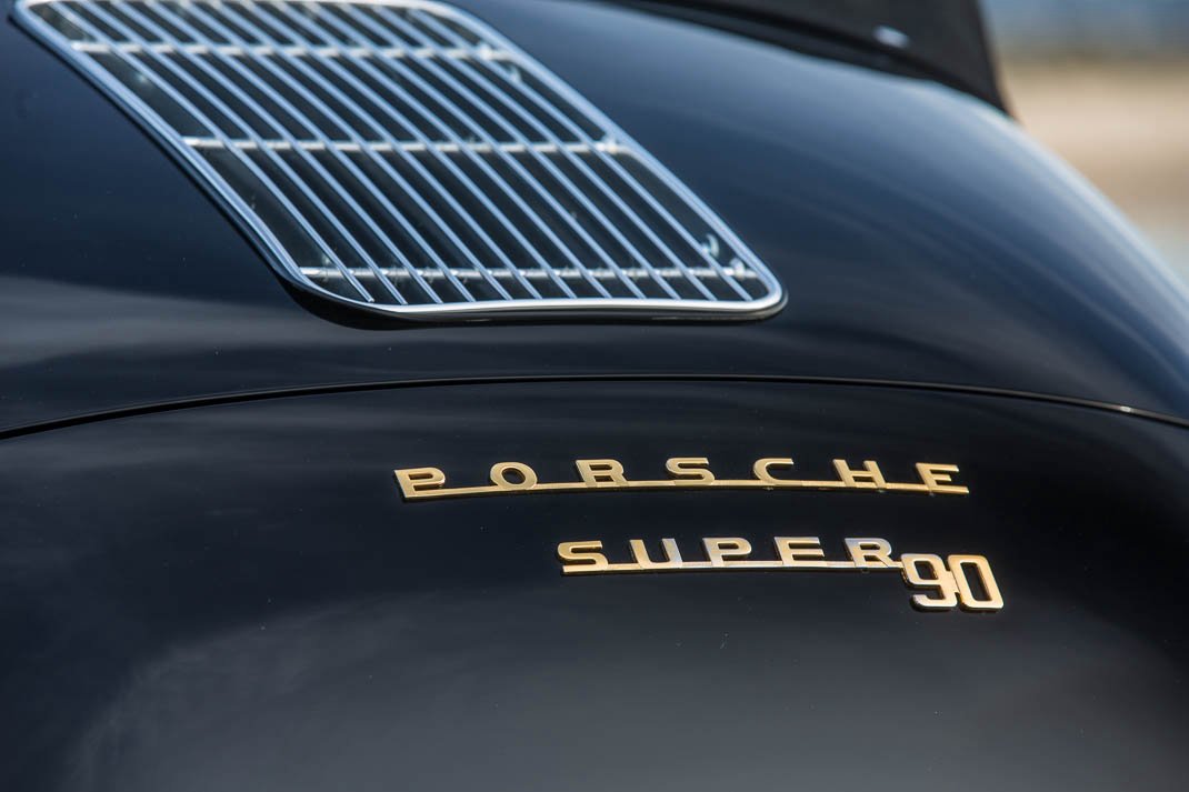 Voiture Porsche 356 Cabriolet BT5 Super 90 1960 Noir - Intérieur Chocolat