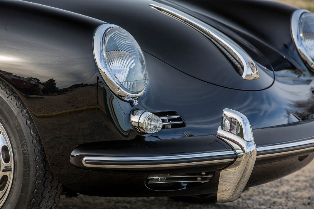 Voiture Porsche 356 Cabriolet BT5 Super 90 1960 Noir - Intérieur Chocolat