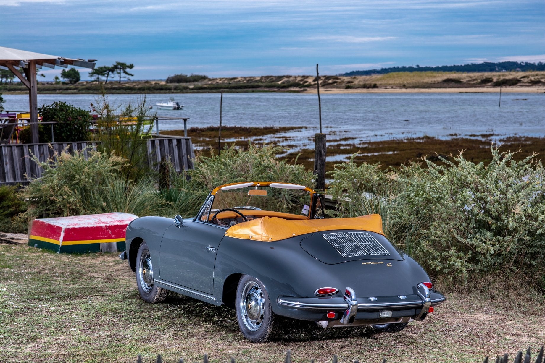 Voiture Porsche 356 C Cabriolet Slate Grey Cuir Caramel