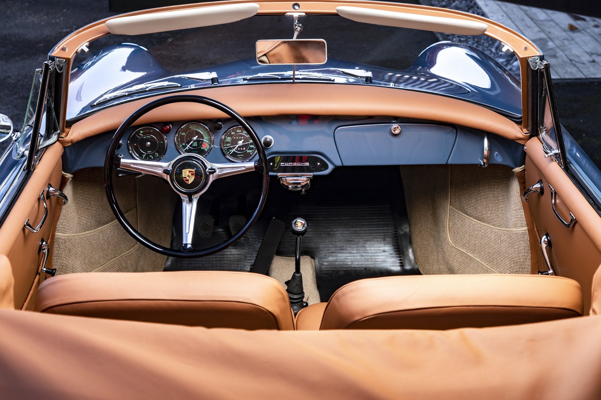 Voiture Porsche 356 BT5 Cabriolet Super 90 - Intérieur Caramel