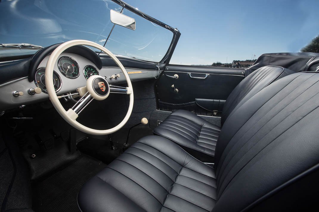 Voiture Porsche 356 Convertible D Gris Cuir Noir