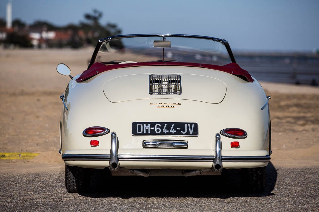 Voiture Porsche Convertible D Ivoire Cuir Rouge 356
