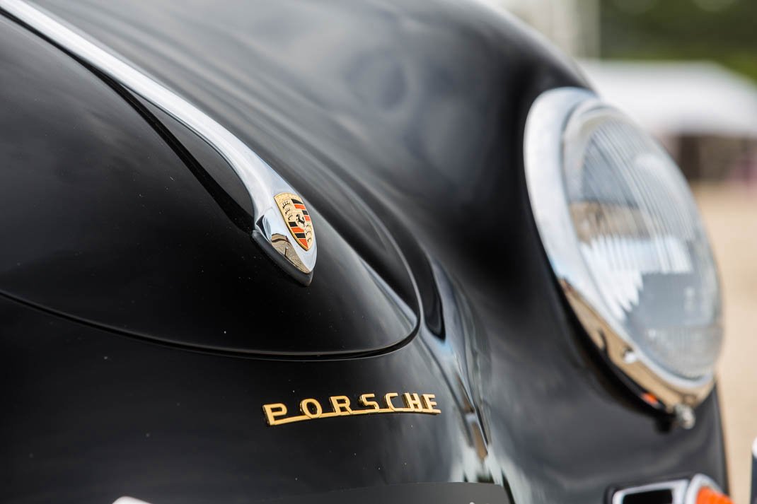 Voiture Porsche 356 Convertible D Noir & Cuir Rouge