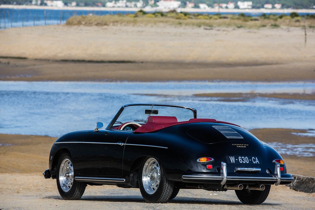 Voiture Porsche 356 Convertible D Noir & Cuir Rouge