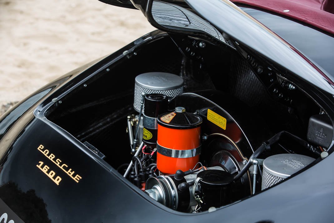 Voiture Porsche 356 Convertible D Noir & Cuir Rouge