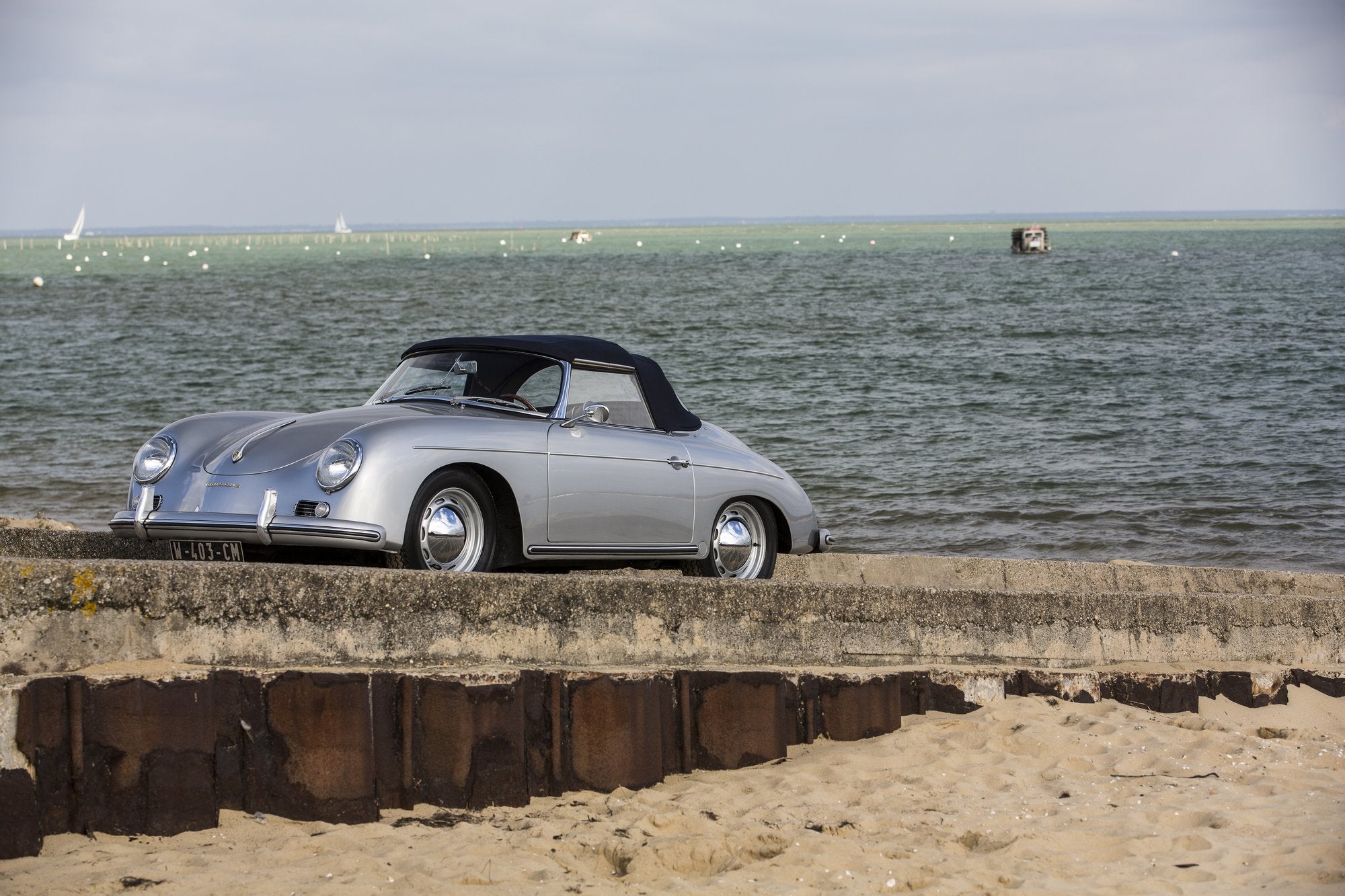 Voiture Porsche 356 Convertible D Gris Argent