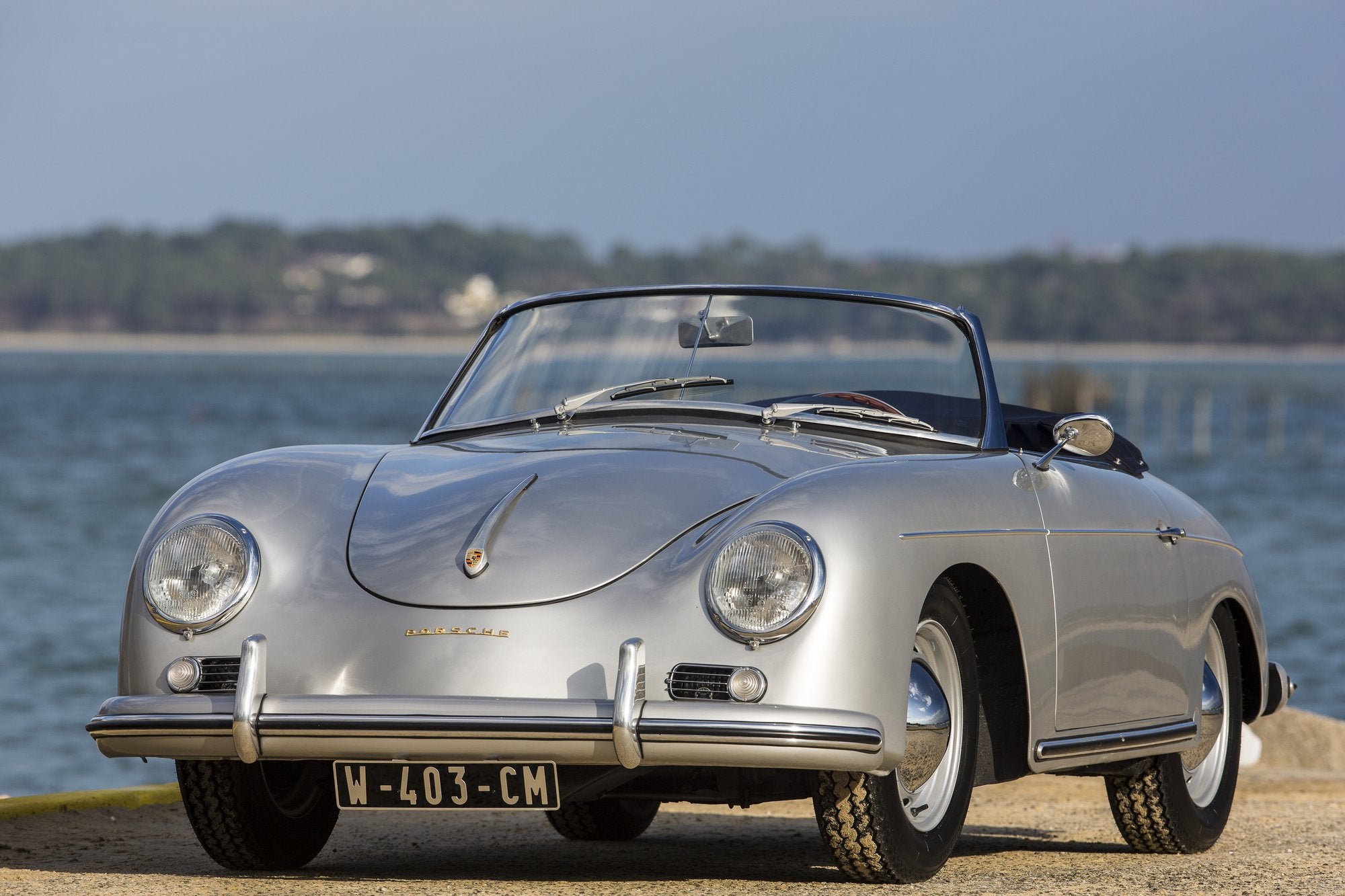 Voiture Porsche 356 Convertible D Gris Argent