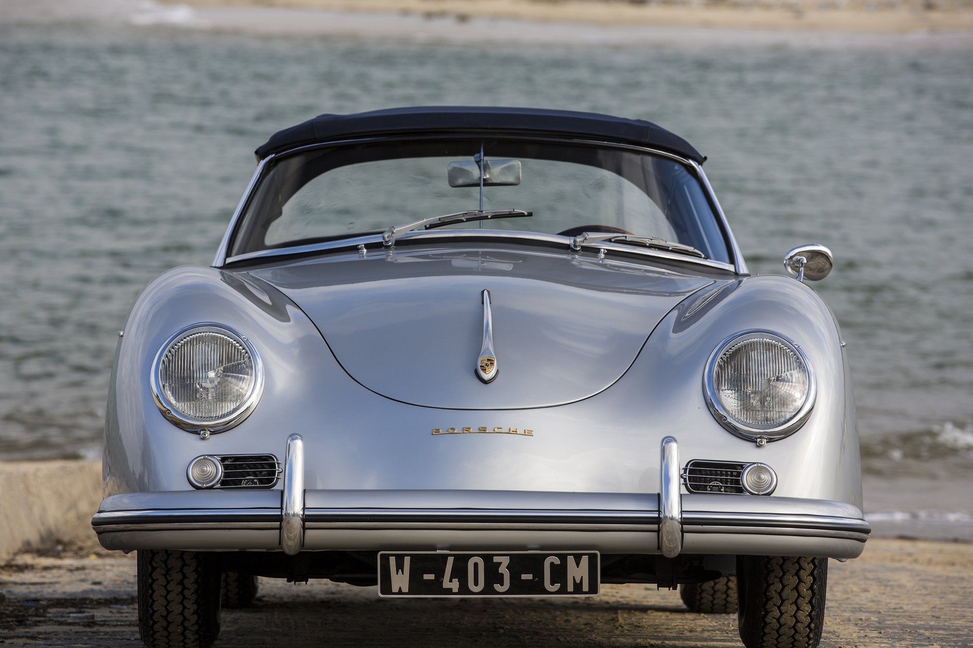 Voiture Porsche 356 Convertible D Gris Argent