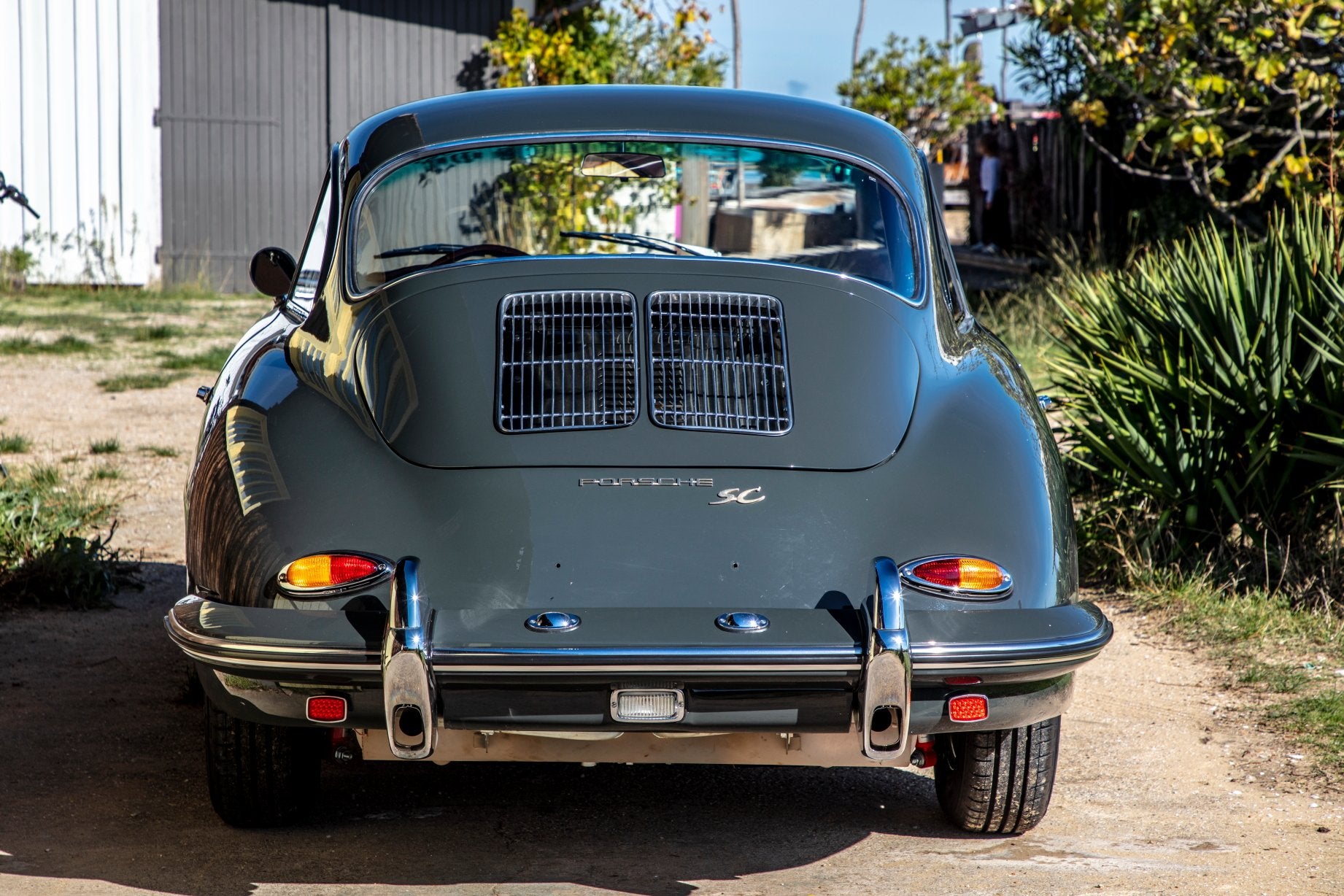 Voiture Porsche 356 SC Coupé Slate Grey Cuir Rouge