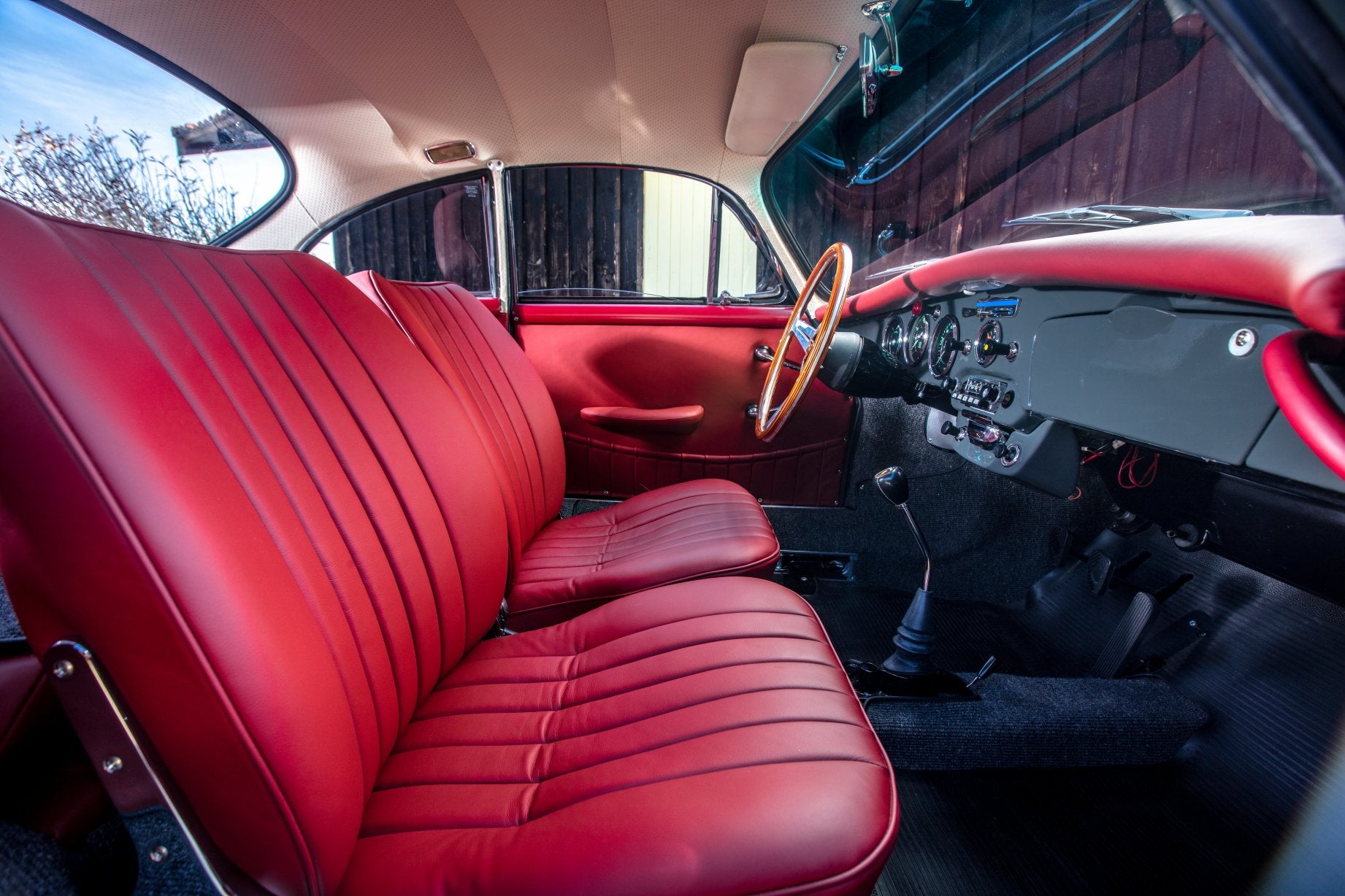 Voiture Porsche 356 SC Coupé Slate Grey Cuir Rouge