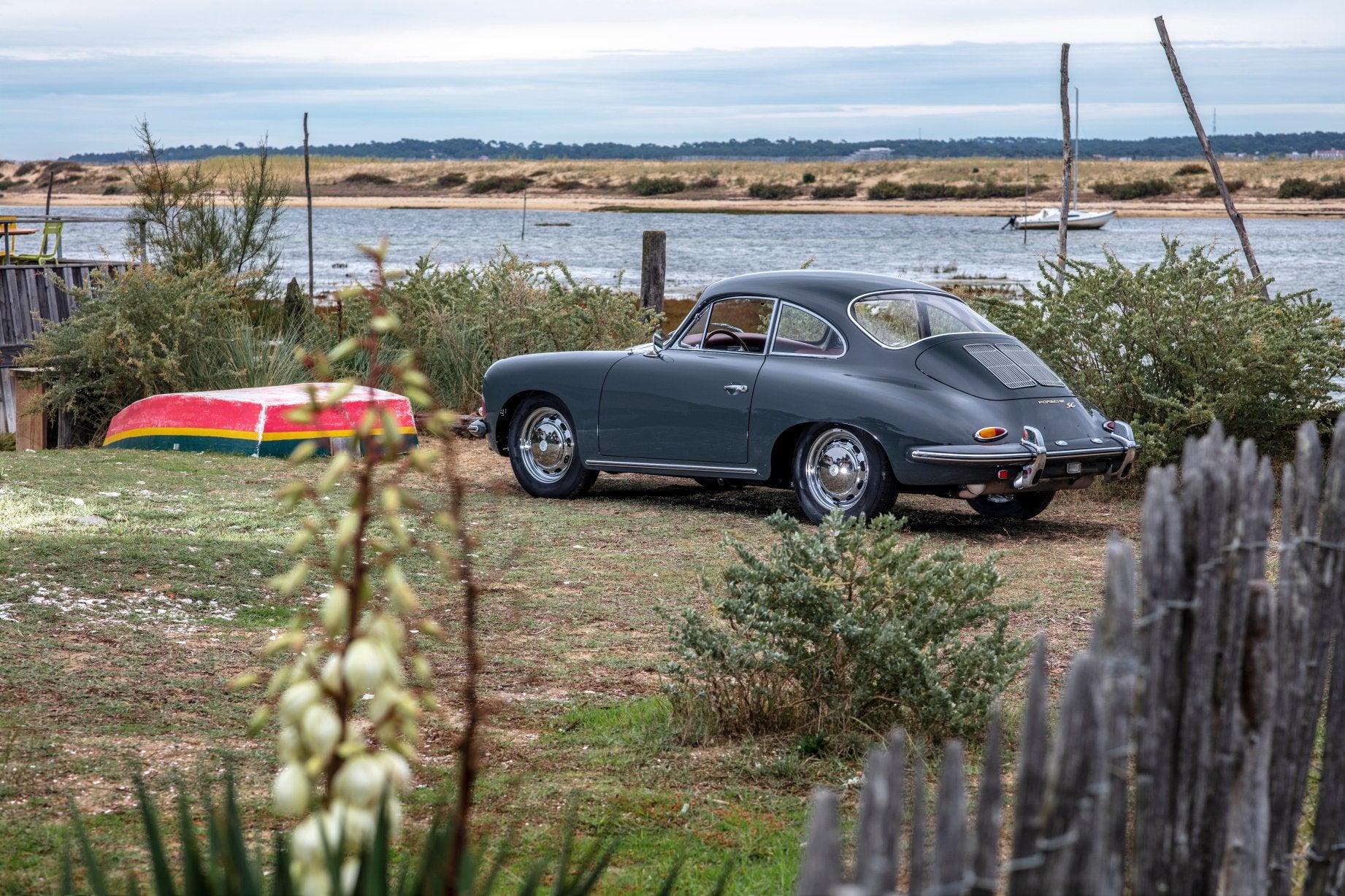 Voiture Porsche 356 SC Coupé Slate Grey Cuir Rouge