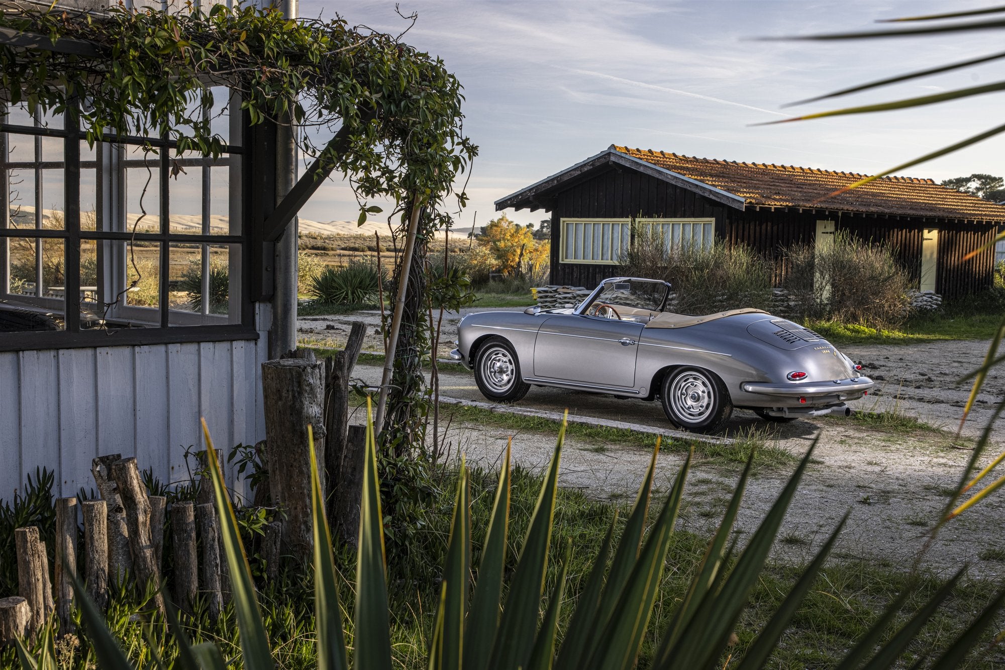 Voiture Porsche 356 Roadster Grigio Ferro Cuir Clair