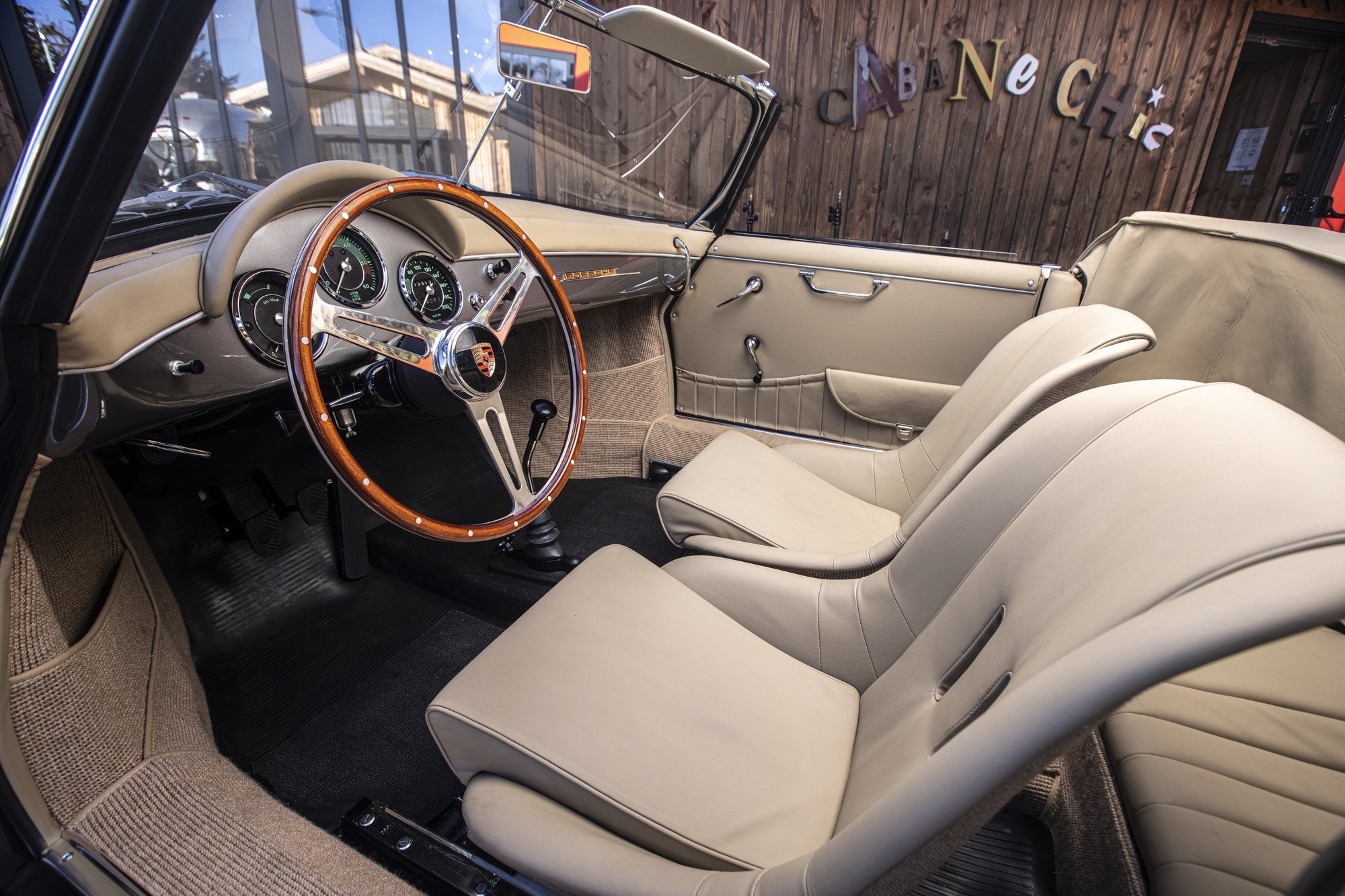 Voiture Porsche 356 Roadster Grigio Ferro Cuir Clair