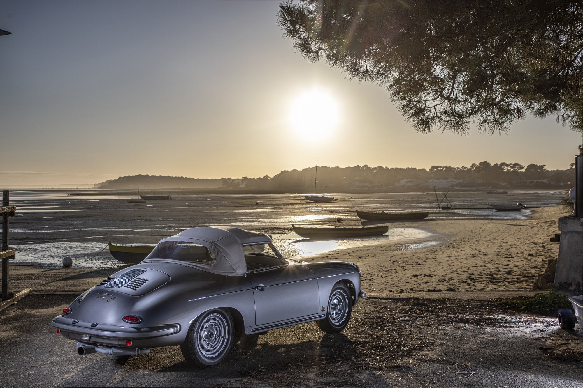 Voiture Porsche 356 Roadster Grigio Ferro Cuir Clair