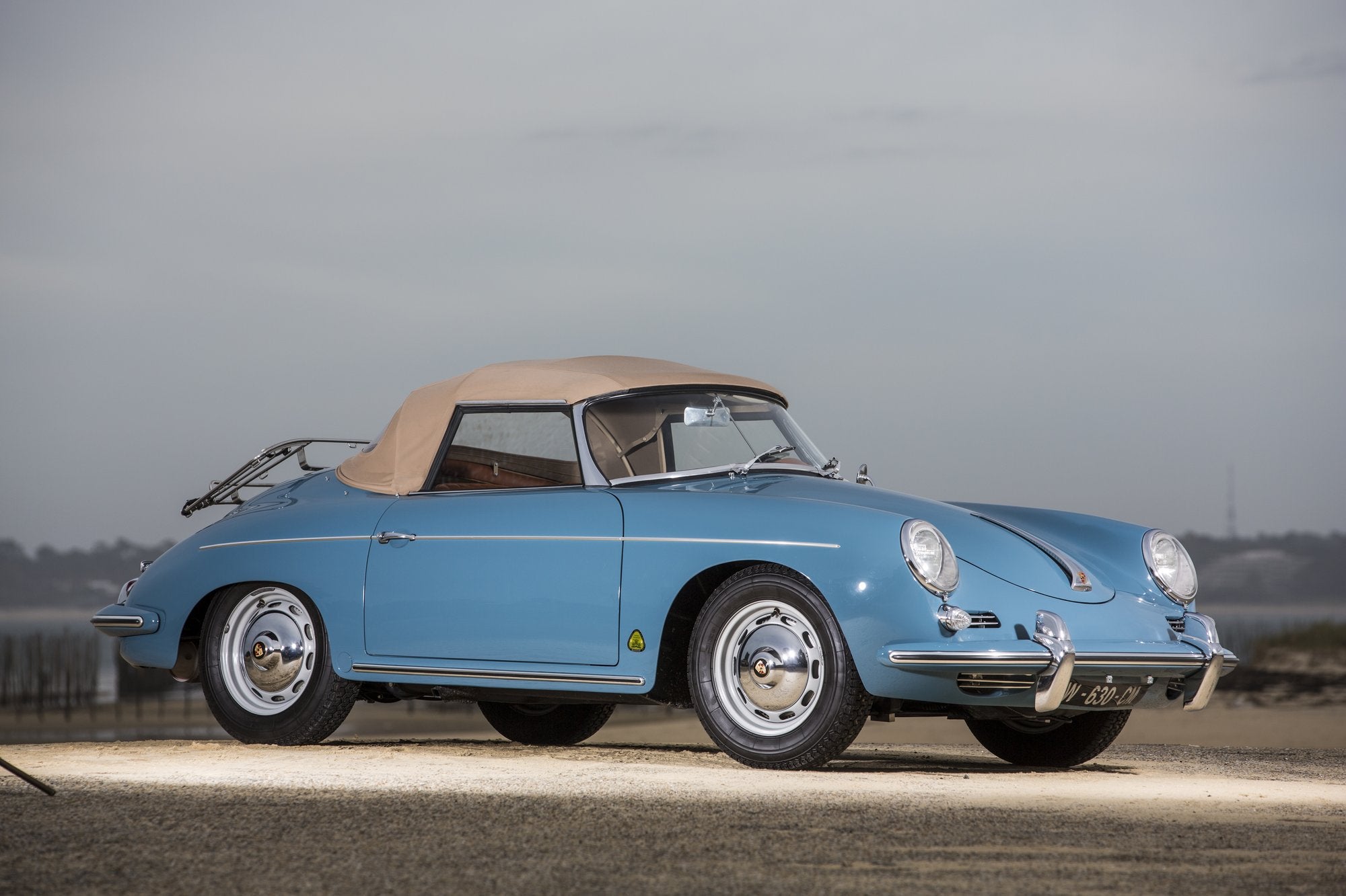 Voiture Porsche 356 B Roadster Bleu Aetna Cuir Brun