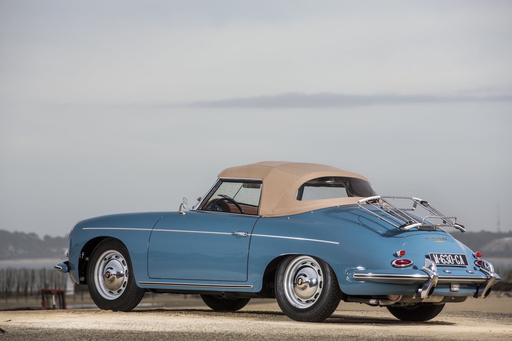 Voiture Porsche 356 B Roadster Bleu Aetna Cuir Brun