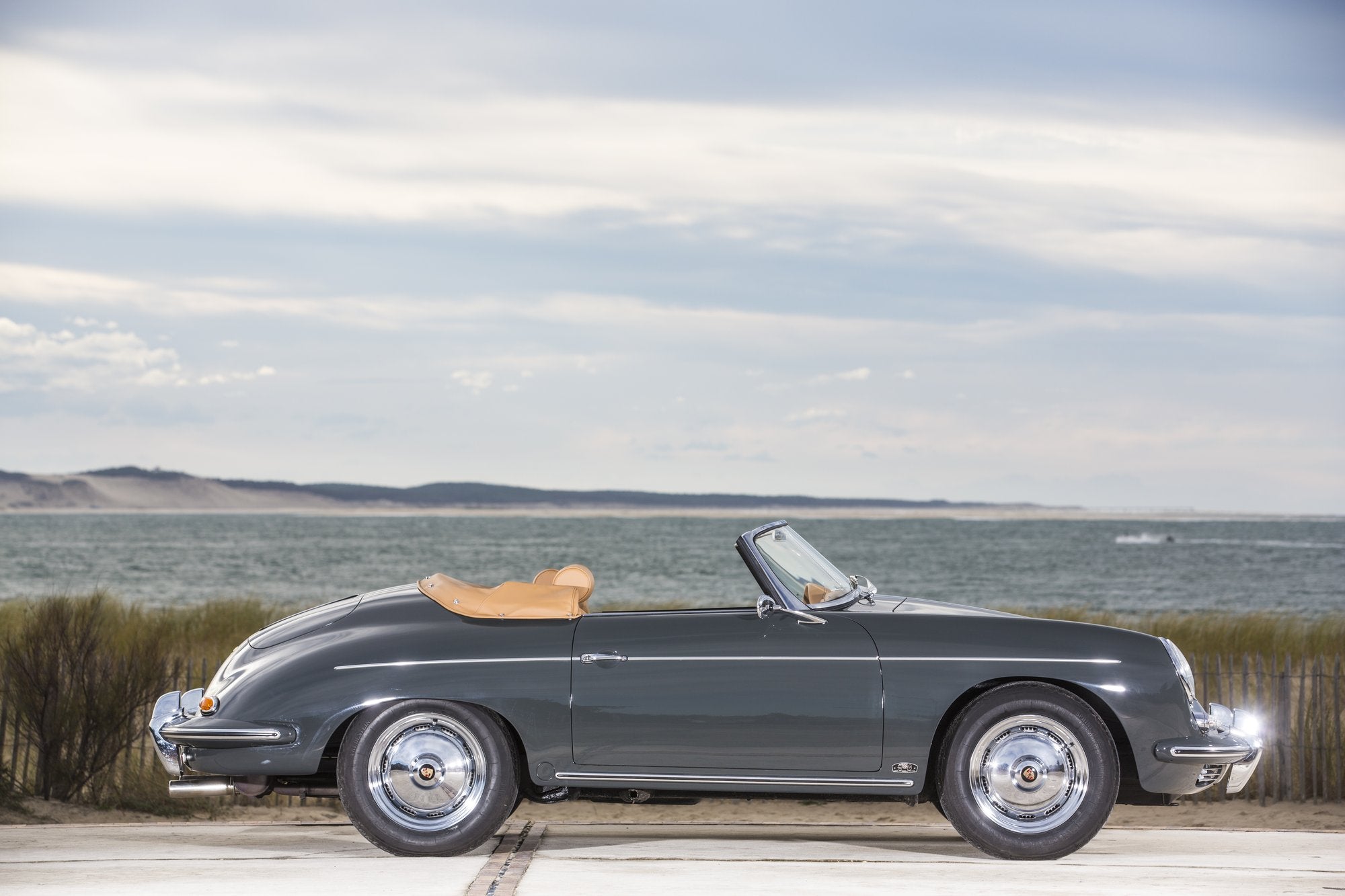 Voiture Porsche 356 B Roadster Gris Ardoise Cuir Brun