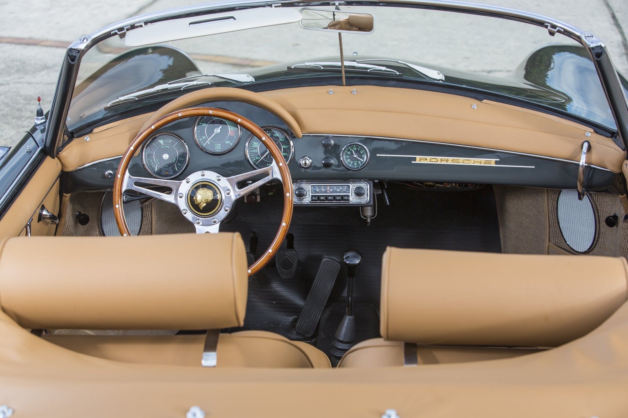 Voiture Porsche 356 B Roadster Gris Ardoise Cuir Brun