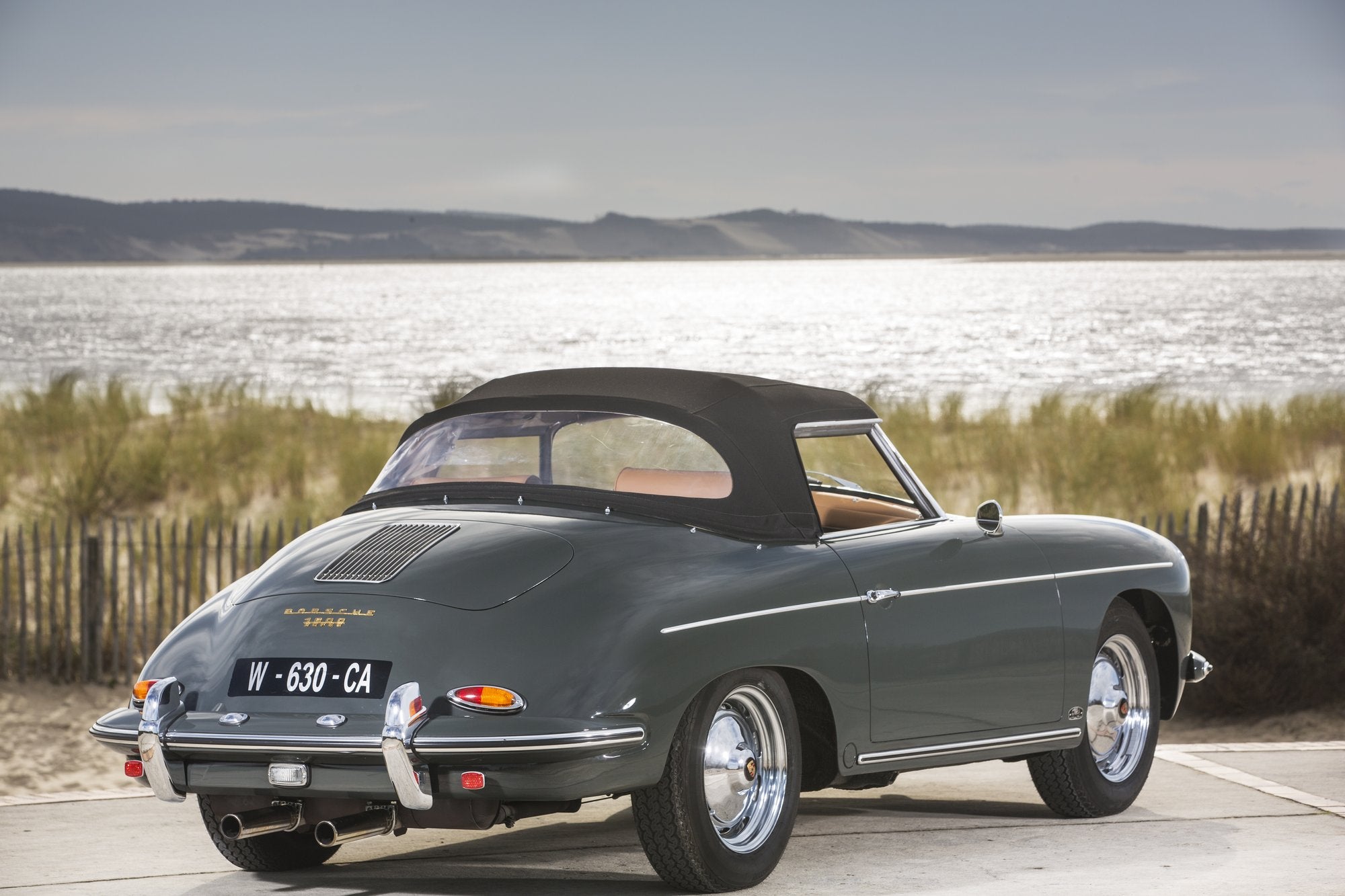 Voiture Porsche 356 B Roadster Gris Ardoise Cuir Brun