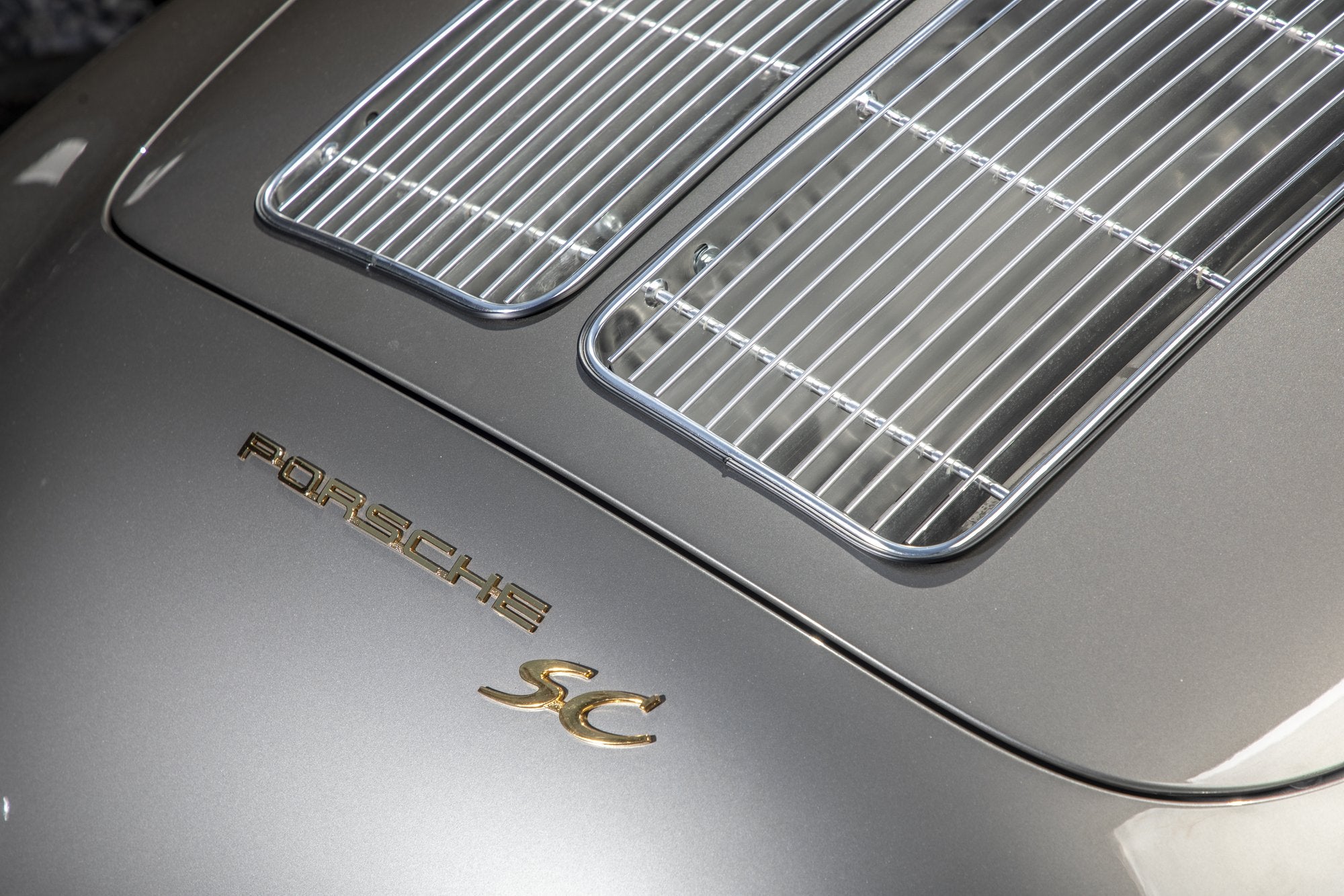 Voiture Porsche 356 SC Grise Mercedes Cab Grigio Ferro - Intérieur Taupe