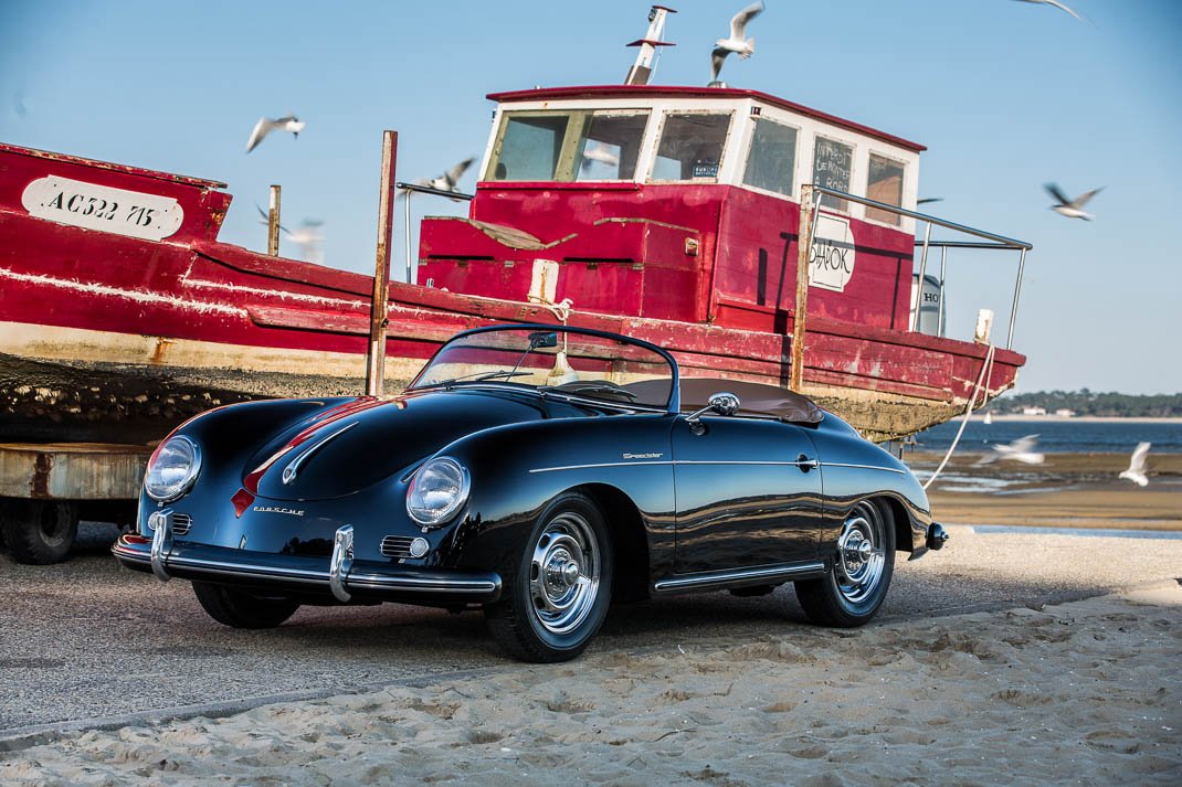 Voiture Porsche 356 At2 Speedster GT Noir Cuir Tabac