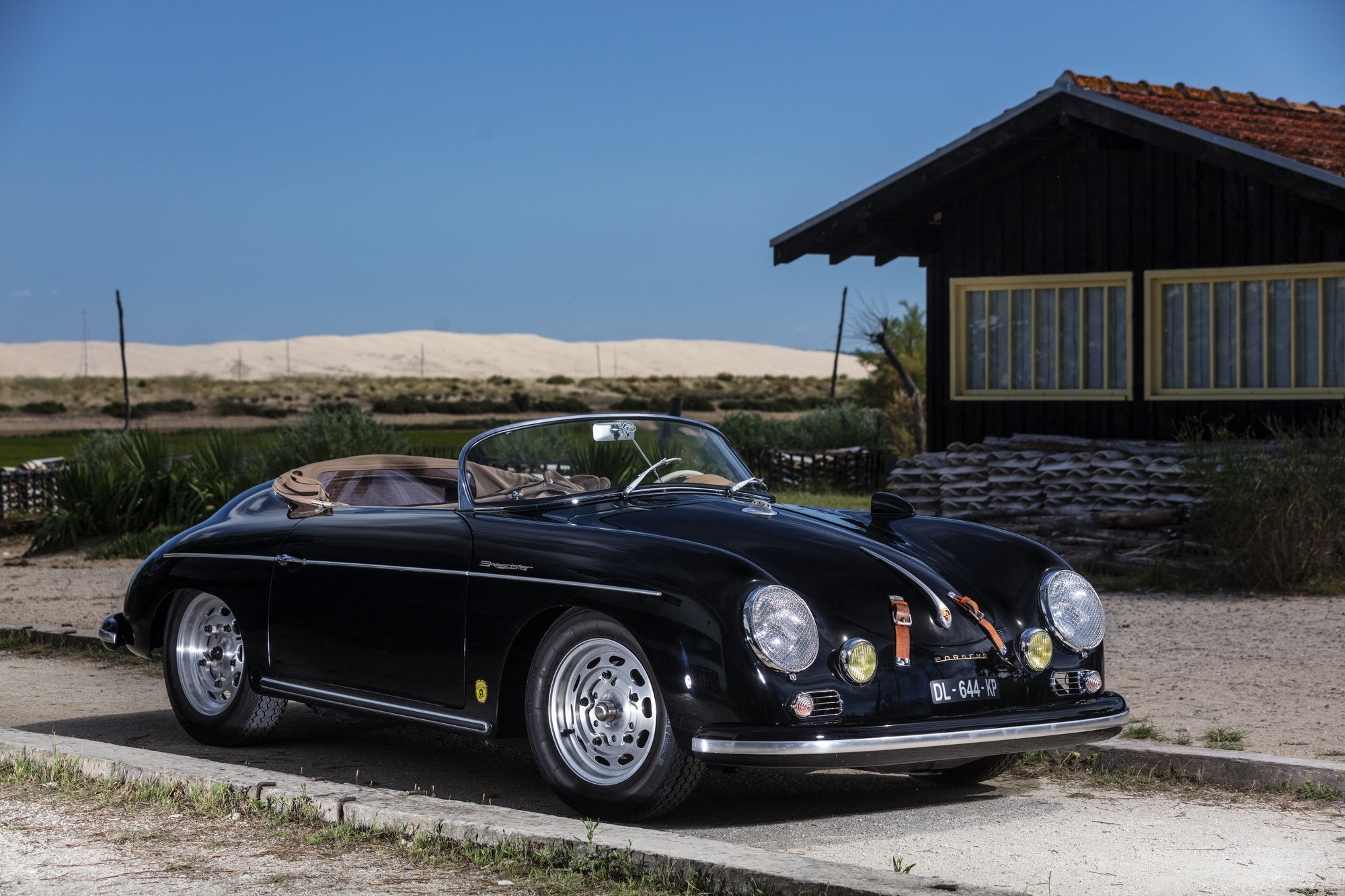 Voiture Porsche 356 Speedster Noir Cuir Clair 2