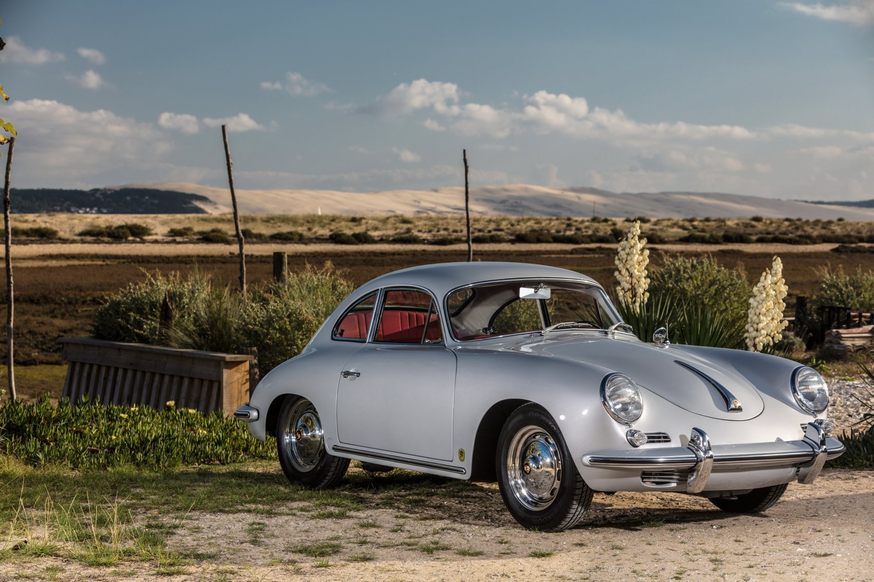 Voiture Porsche 356 BT5 Coupé 63 Gris Argent Cuir Rouge