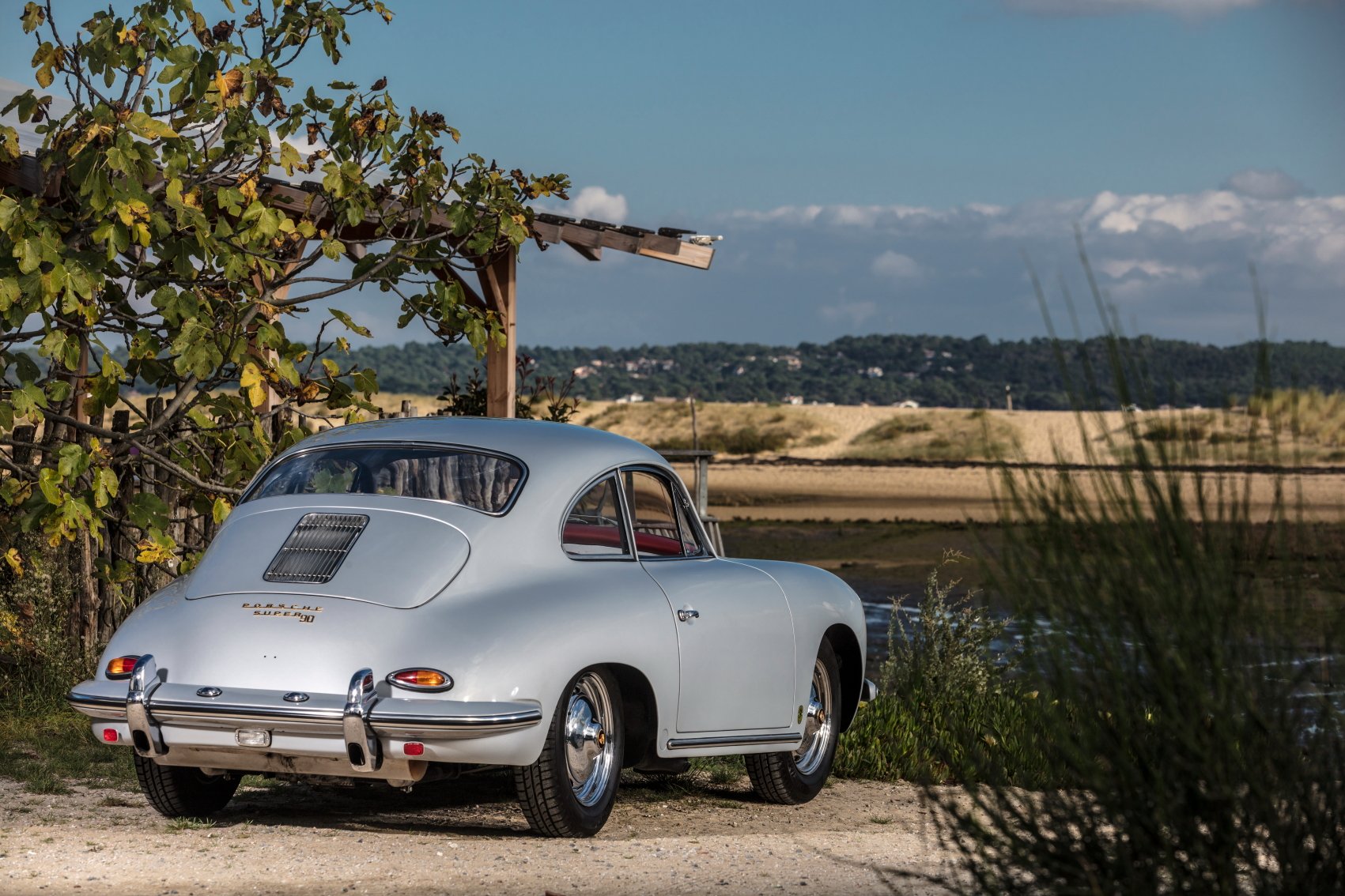 Voiture Porsche 356 BT5 Coupé 63 Gris Argent Cuir Rouge