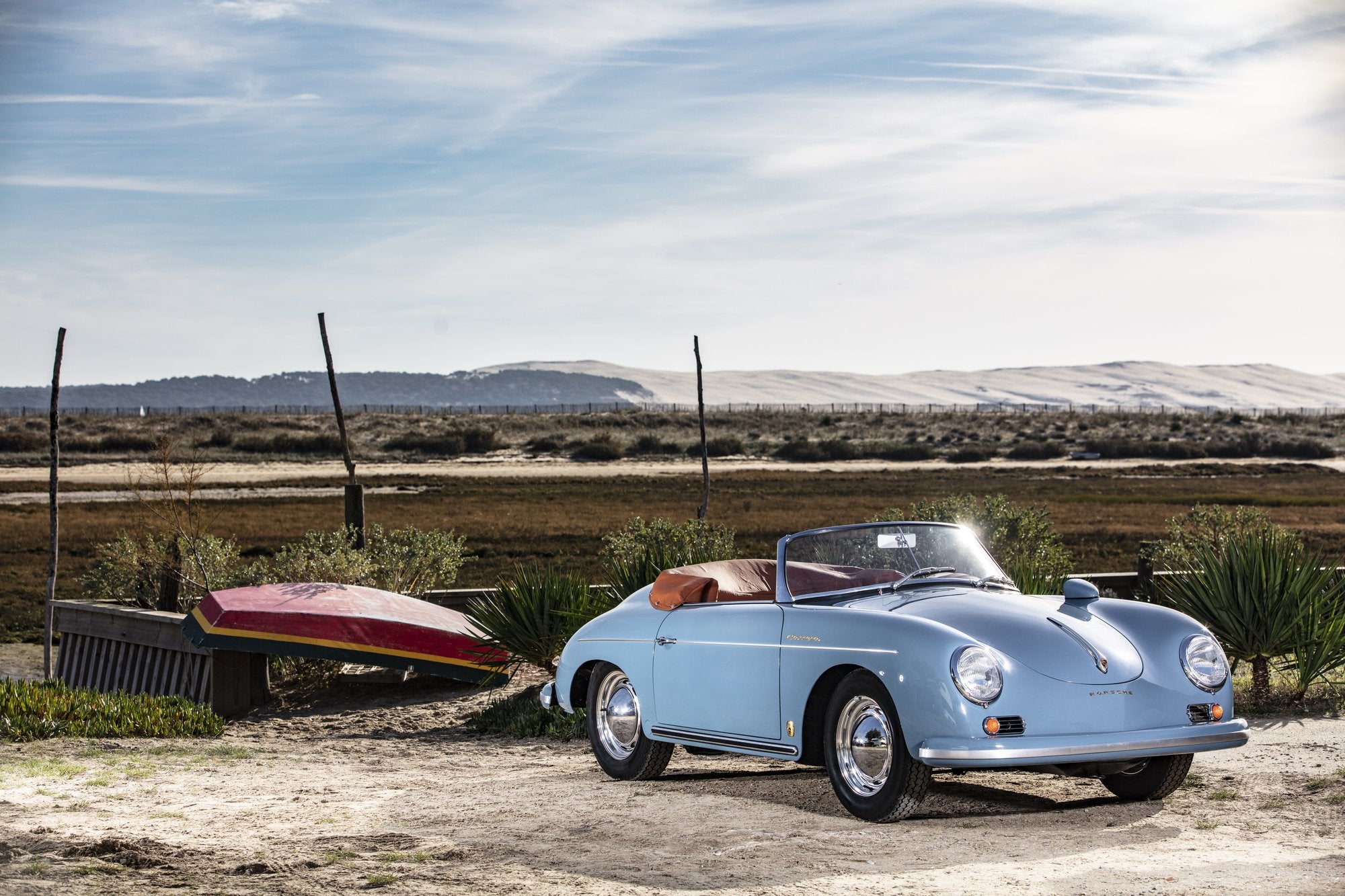 Voiture Porsche 356 Convertible D Bleu Carrera