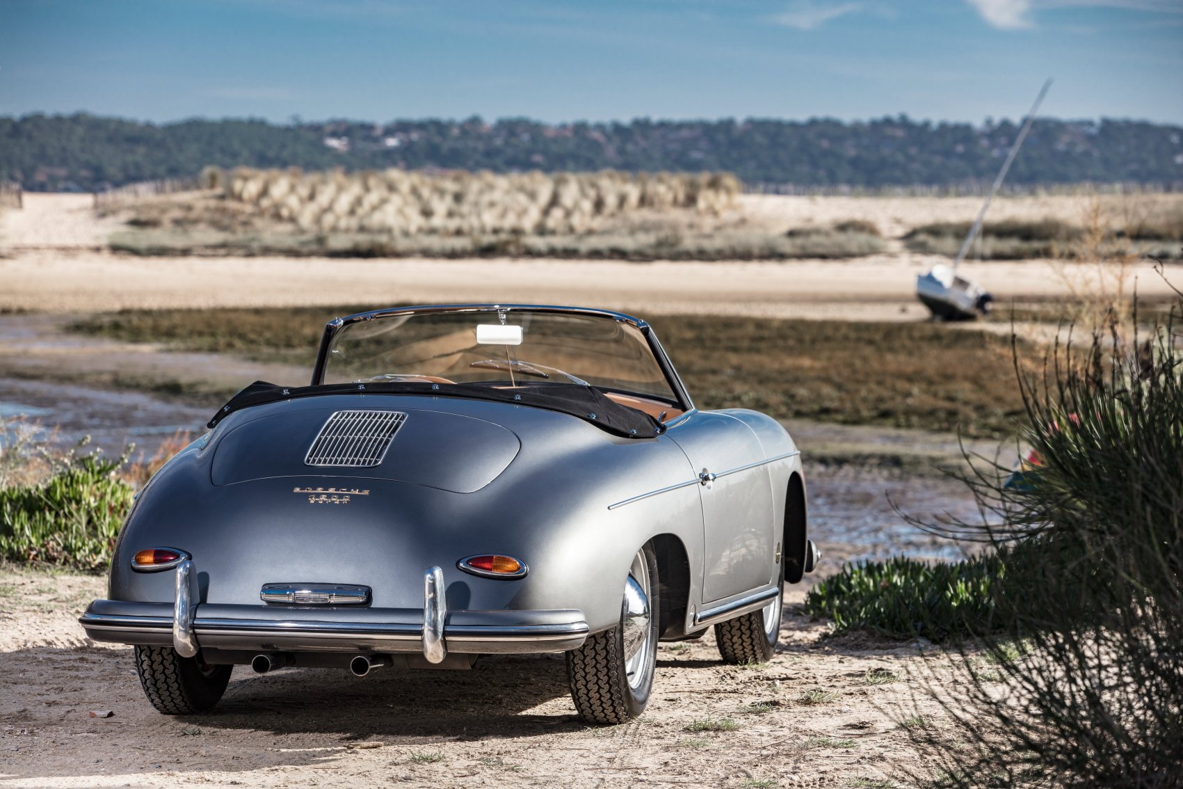 Voiture Porsche 356 Convertible D Gris - Beige