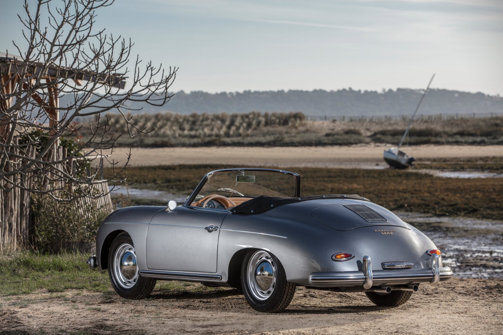 Voiture Porsche 356 Convertible D Gris - Beige