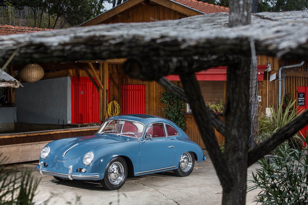 Voiture Porsche 356 A Coupe Aquamarine Cuir Rouge