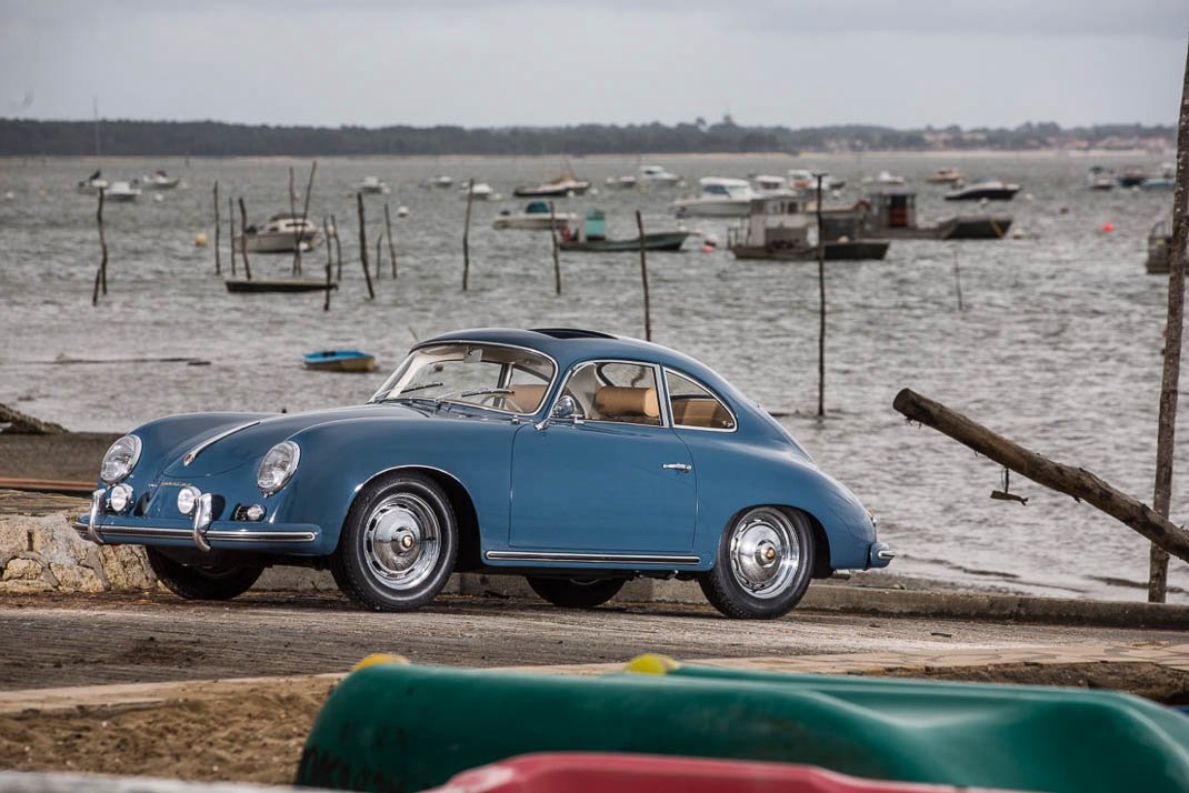 Voiture Porsche 356 At2 Coupé Aqua Marine Cuir Beige