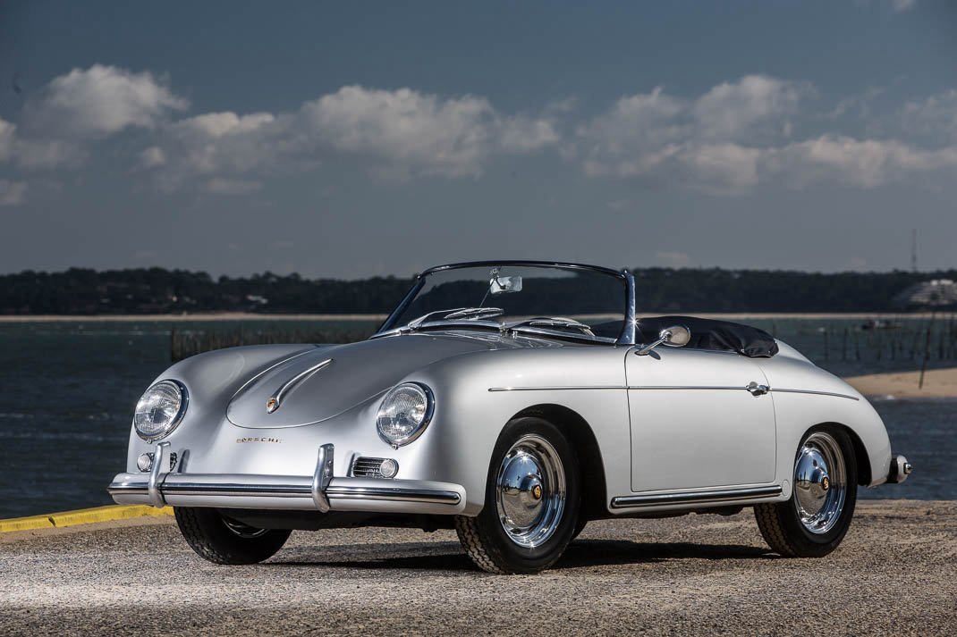 Voiture Porsche 356 Convertible D Gris Cuir Noir