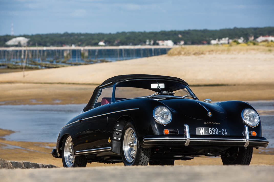 Voiture Porsche 356 Convertible D Noir & Cuir Rouge